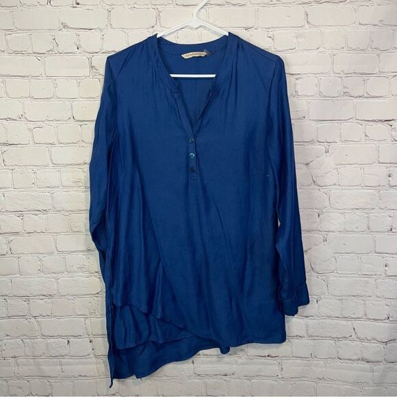 Soft Surroundings asymmetrical blue blouse size small - Picture 1 of 8
